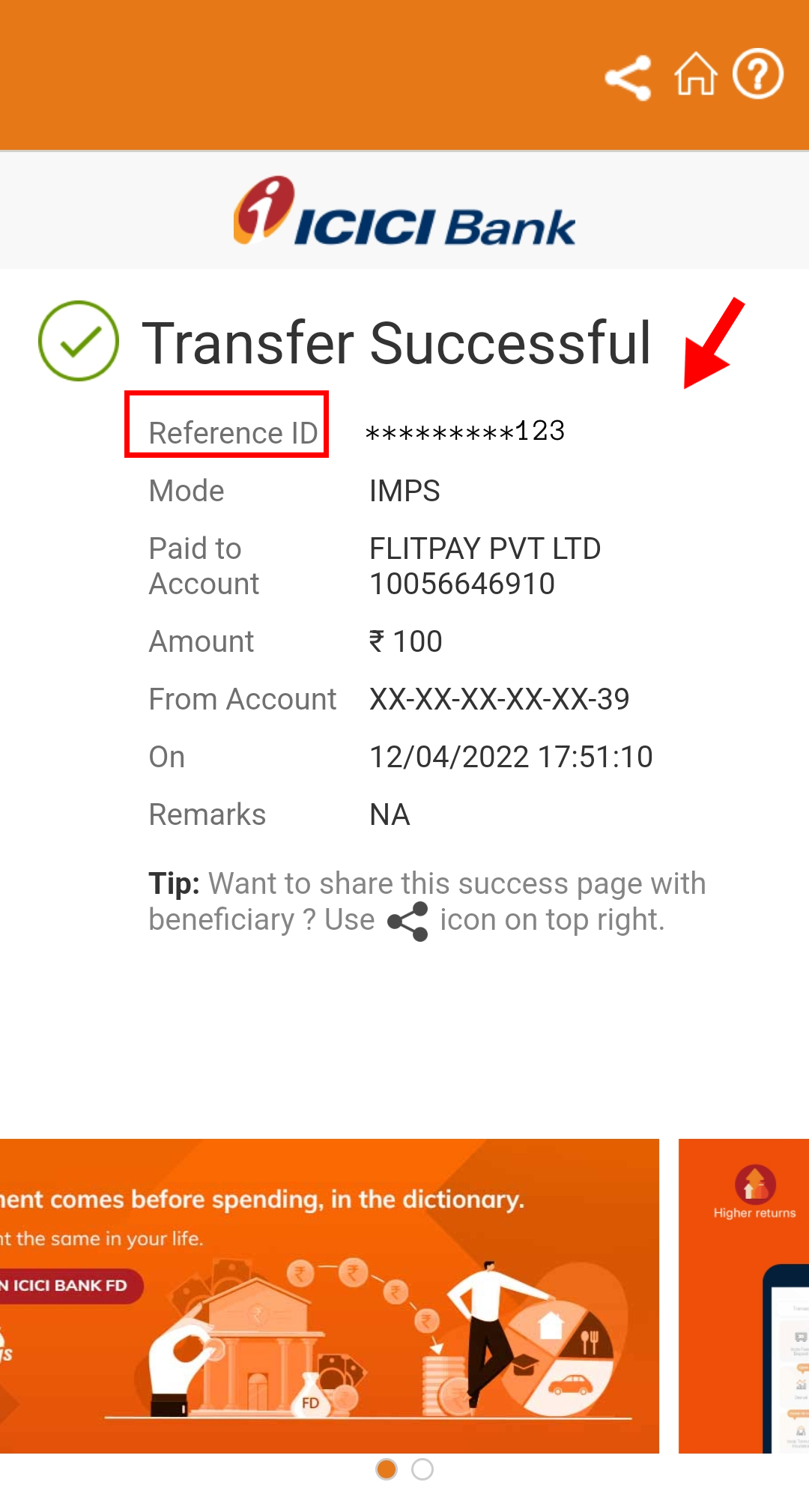 Where Can I Find My Reference Id For Standard Deposit Flitpay 9250